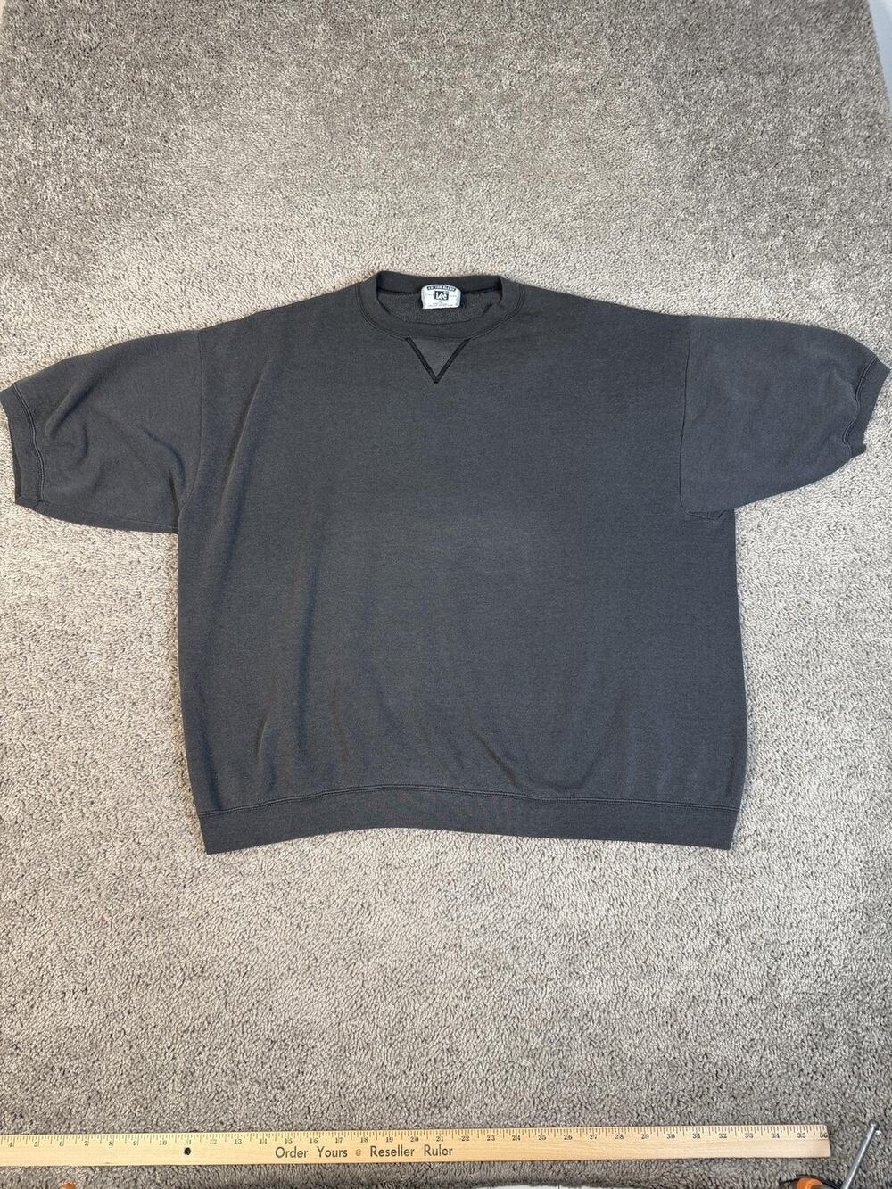 Vintage 80s Lee Sweatshirt Mens XL Gray Gym Work Out Fleece Cotton Blend